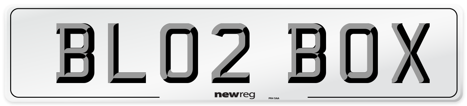 BL02 BOX Number Plate from New Reg